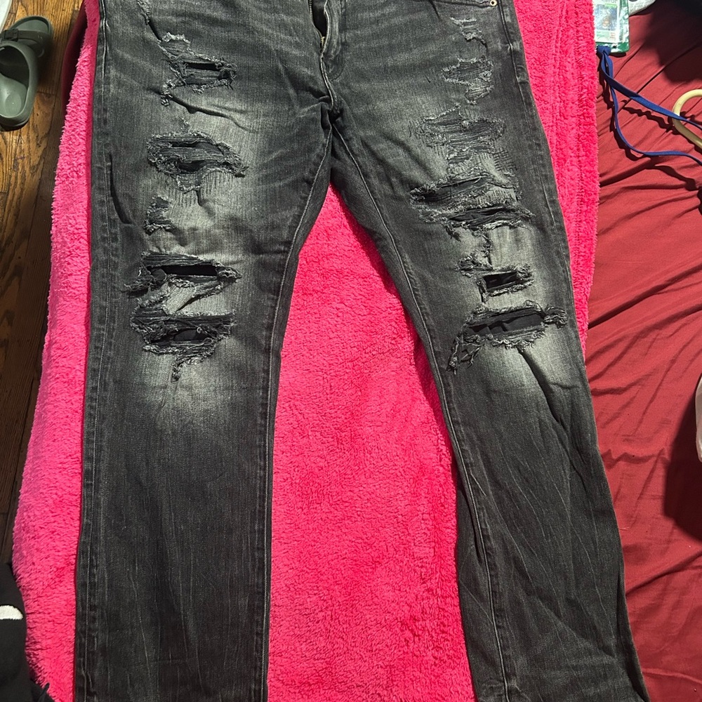 American Eagle Outfitters Black Distressed Skinny Jeans